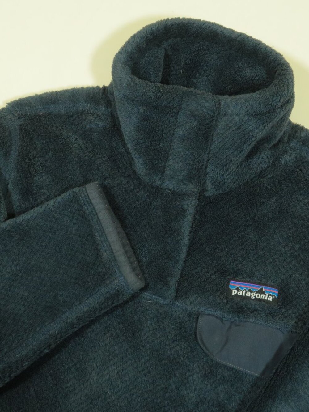 Patagonia Re-Tool Snap-T Pullover Womens Small Dark Blue Pile Fleece Sweater